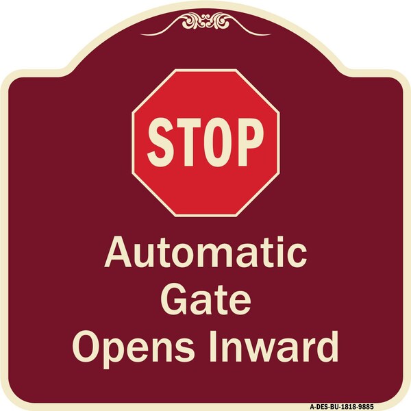 Designer Series-Stop Automatic Gate Opens Inward With Symbol, 18" x 18", BU-1818-9885